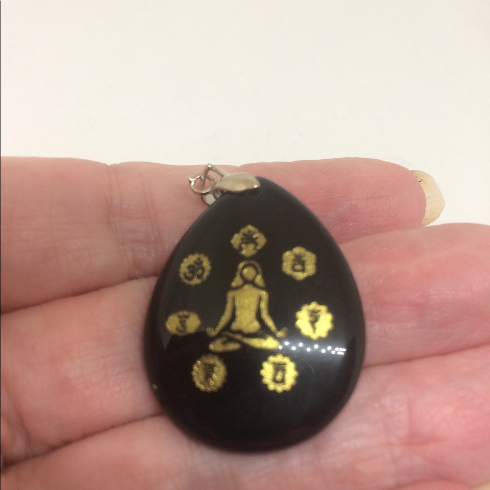 🌠🕉 OBSIDIAN PENDANT - Picture 6 of 7